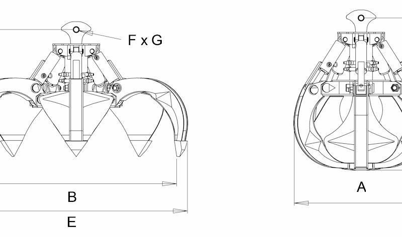 Hydraulik Mehrschalengreifer für Bagger