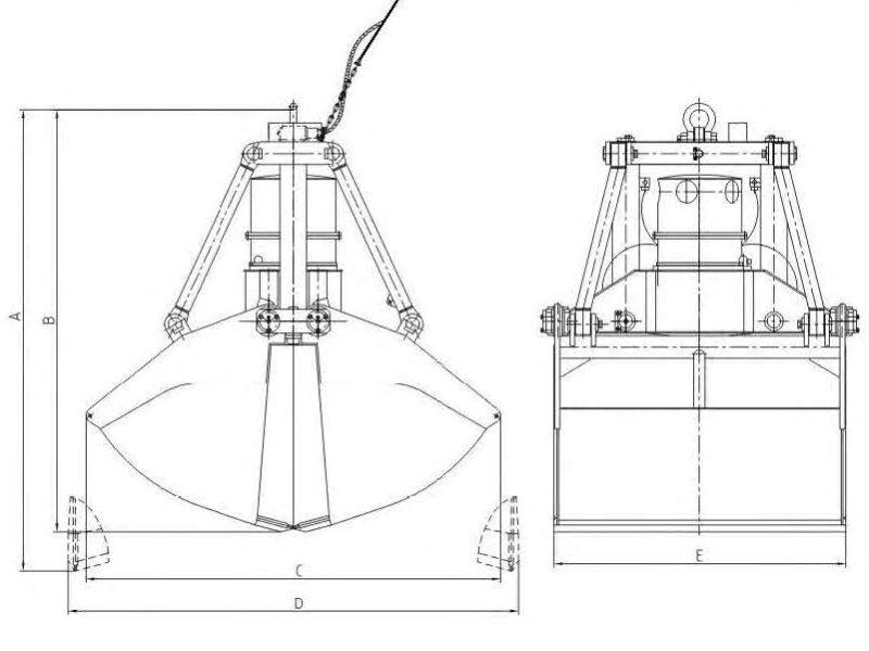 Electric Hydraulic Clamshell Grabs – Built for Coal, Grain, and Scrap Handling