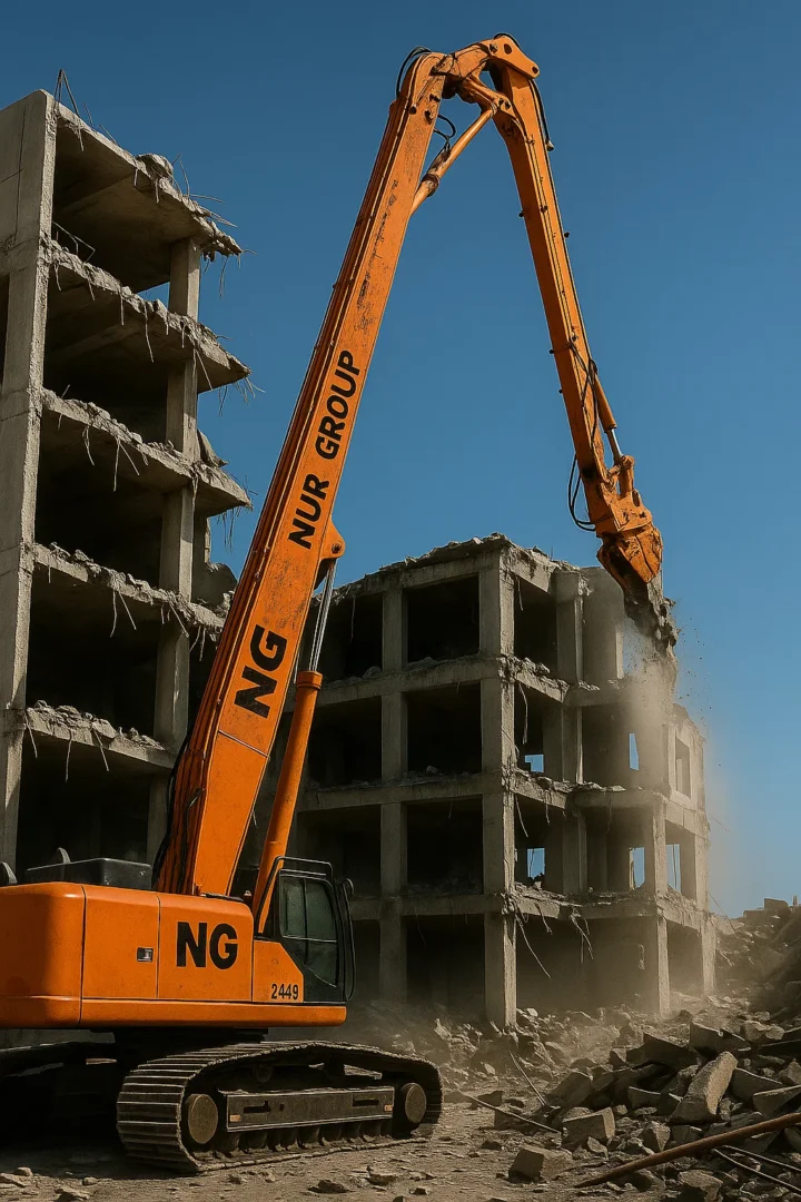 Braț excavator long reach, demolare înaltă și braț pentru rocă