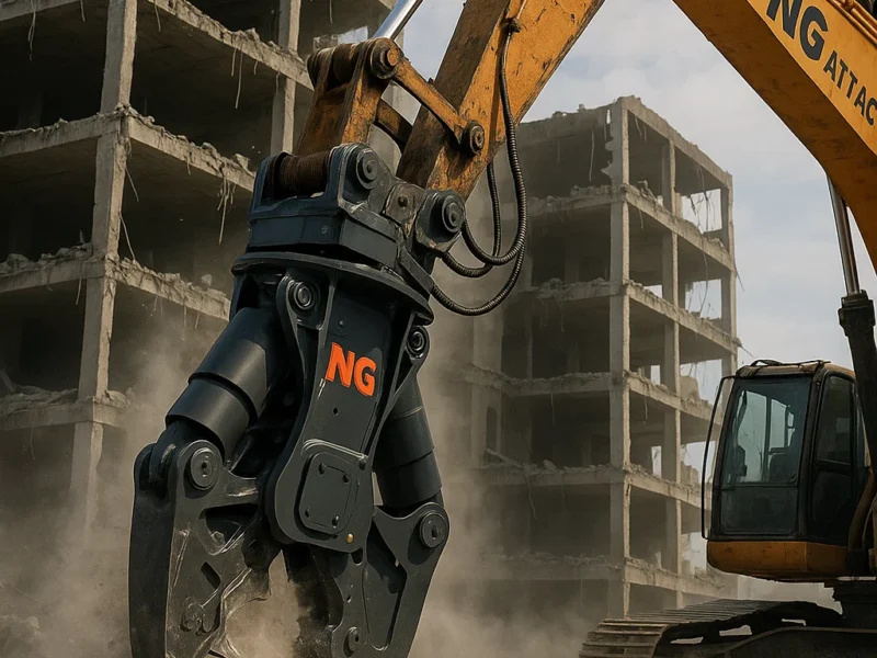 Foarfecă hidraulică de demolare rotativă pentru excavator